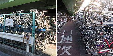 平和島駅前国道下自転車駐車場 リニューアル着工前の平和島駅前国道下自転車駐車場 (2段式ラックST-3型)